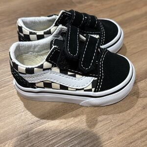 Vans Kids Black and White Checkered Sneakers